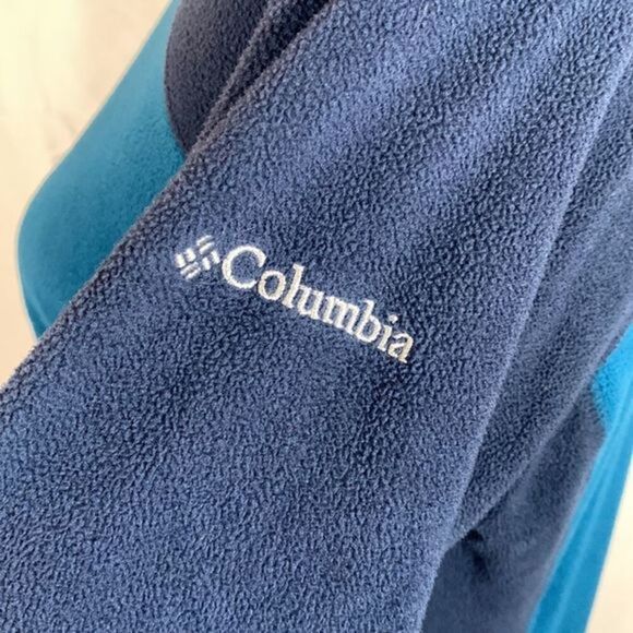 Columbia Blue & Purple Fuzzy Fleece Half-Zip Sweater - Picture 3 of 7